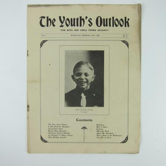 Beulah Home for Boys Boyne City MI The Youth's Outlook Herman Swift 1909 Antique